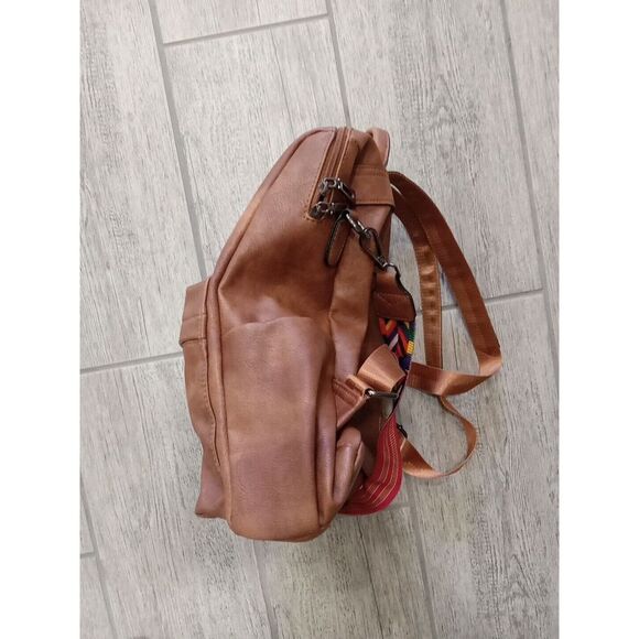 Opage Brown Leather BackPack Purse Shoulder Bag Brown EDC - Picture 3 of 8